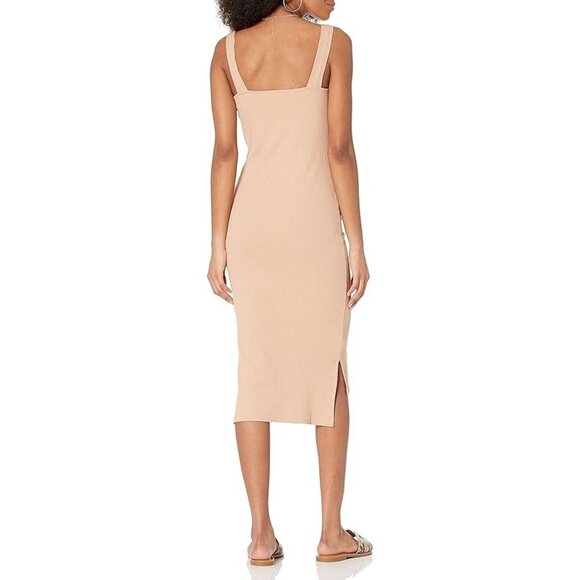 The Drop Amelia Square Neck Strappy Bodycon Midi Tank Dress Large Rose Dust - Picture 1 of 12